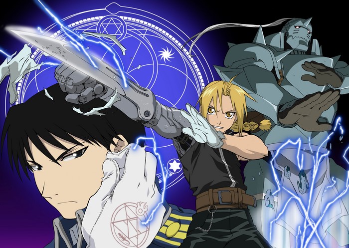 Fullmetal Alchemist characters with alchemy circles