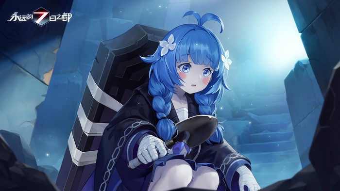 Girl with blue hair and flowers in hair from Forever 7th Capital