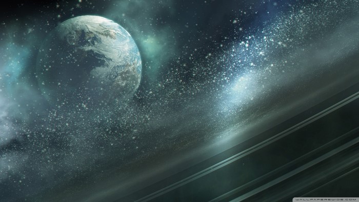 Planet with rings in space, Halo Reach