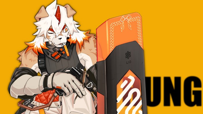 Hung from Arknights on orange background