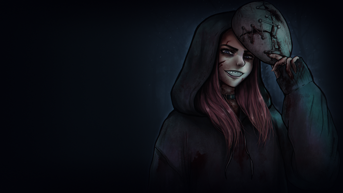 The Legion from Dead by Daylight holding a mask