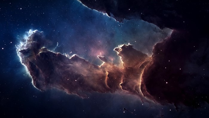 Space nebula with stars and cosmic clouds