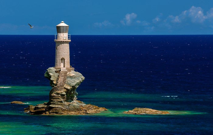 4K Tourliti Lighthouse on Greek Island
