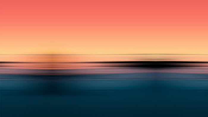 Abstract digital art of a sunset over water