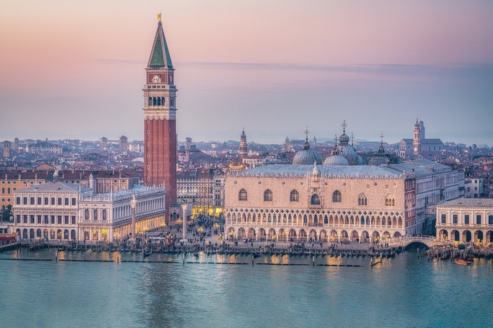 Venice cityscape with Doge's Palace and Campanile