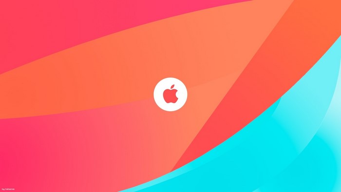 Apple logo on colorful abstract background