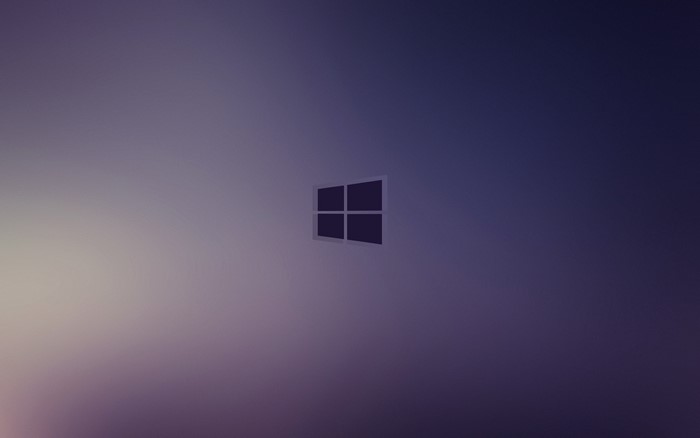 Windows 10 logo on a purple gradient background