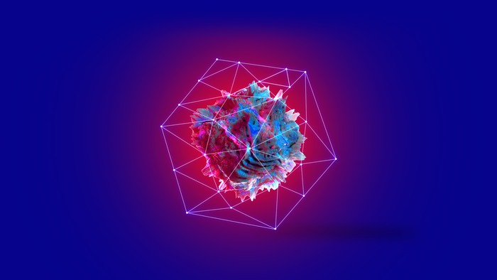 Abstract geometric shape with digital art