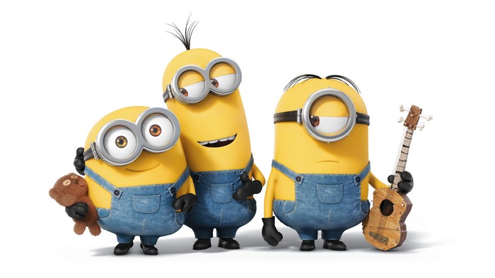 Minions from Despicable Me with Guitar and Teddy Bear