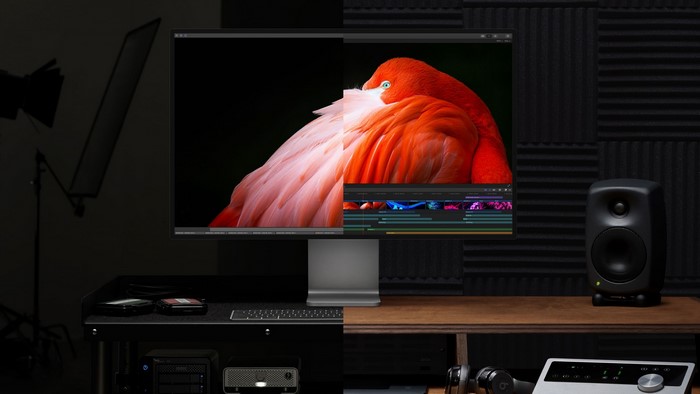 Apple Pro Retina XDR monitor with editing software