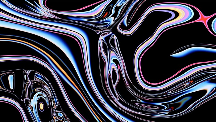 Colorful abstract liquid metal swirls