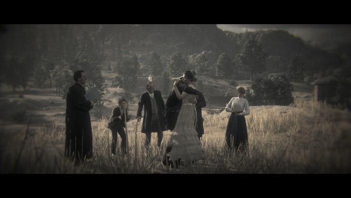 Red Dead Redemption 2 screenshot of a wedding ceremony