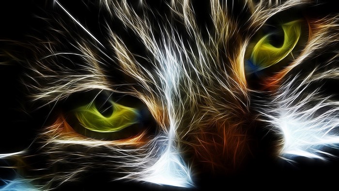 Abstract fractal art of a cat's eyes