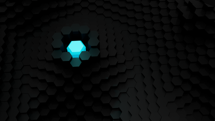 3D Abstract Dark Cyan Hexagon Render