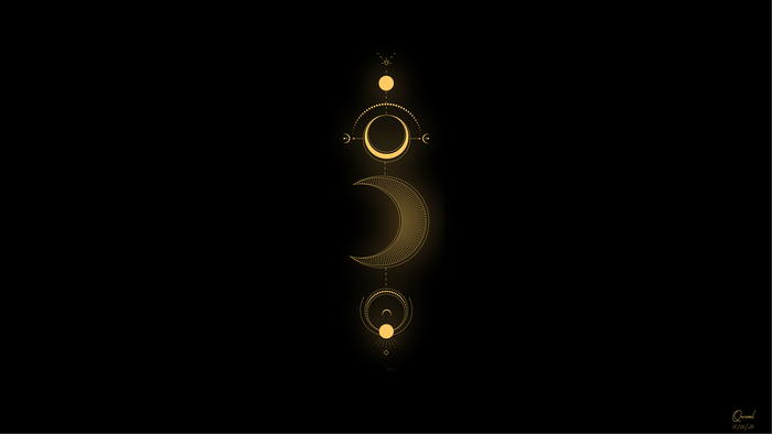 Geometric Moon and Sun Phases Artwork