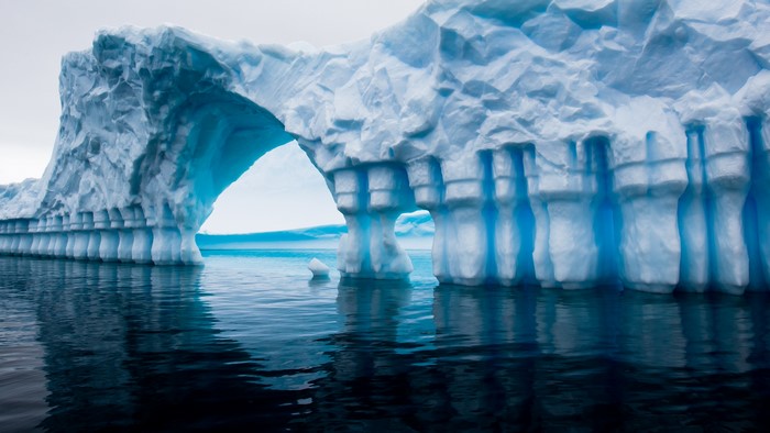 Iceberg arch in Antarctica