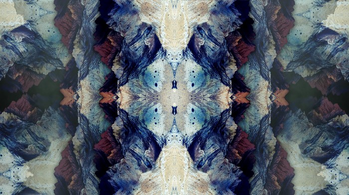Abstract mirrored digital art with symmetry