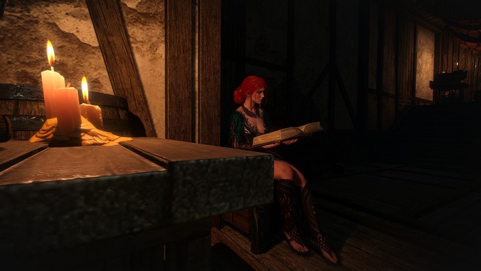 Triss Merigold from The Witcher 3: Wild Hunt reading a book