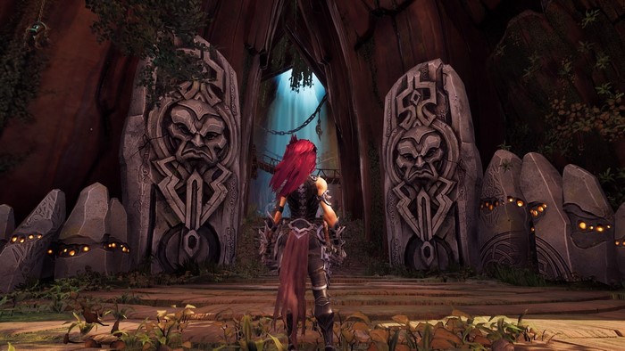 Fury from Darksiders 3 in a stone gateway