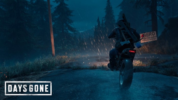 Deacon riding a motorcycle in Days Gone