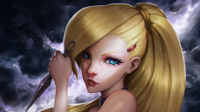 Anime girl with kunai