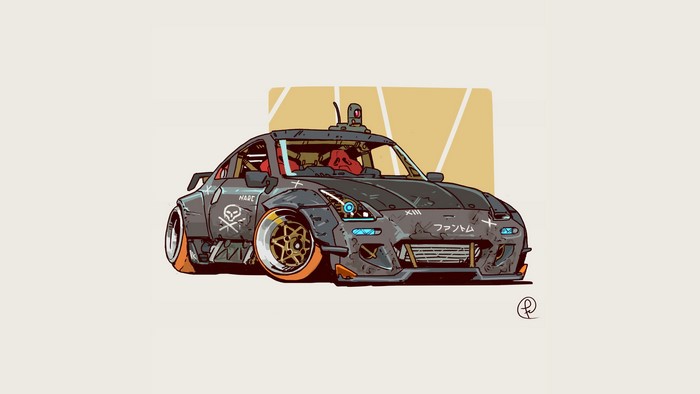 Custom-made artwork of a futuristic car by Fernando Correa