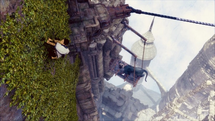 The Last Guardian: Boy and Trico on a platform