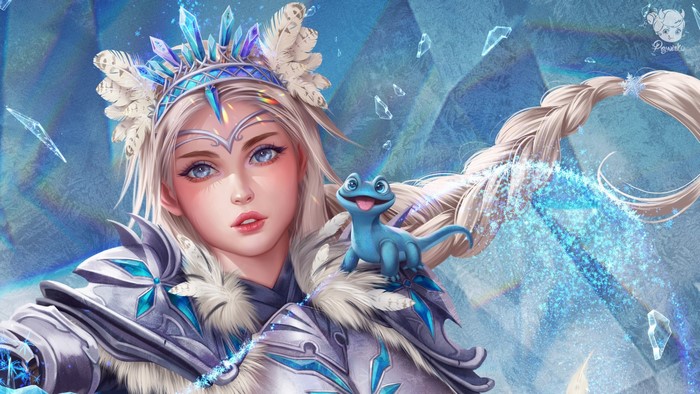 Elsa Inspired Magician with Ice and Spirits