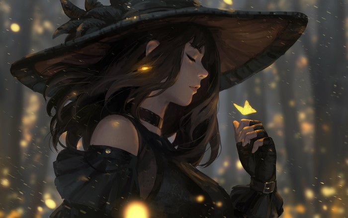 Witch with butterfly by GUWEIZ