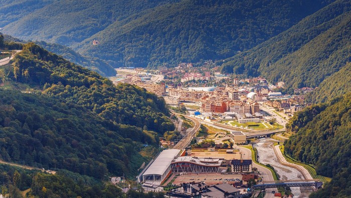 Sochi, Russia mountain resort town with railway