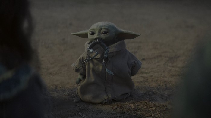 The Child (Baby Yoda) eating a frog from The Mandalorian