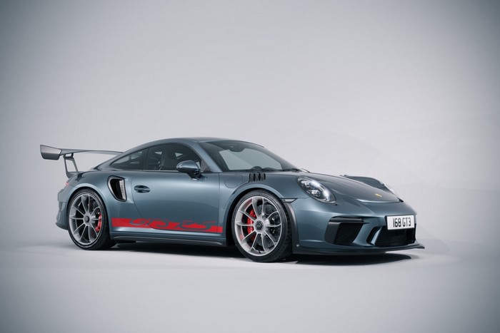 Porsche 911 GT3 RS with red decals