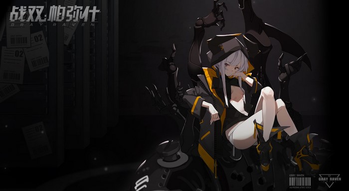 Gray Raven character sitting on a throne