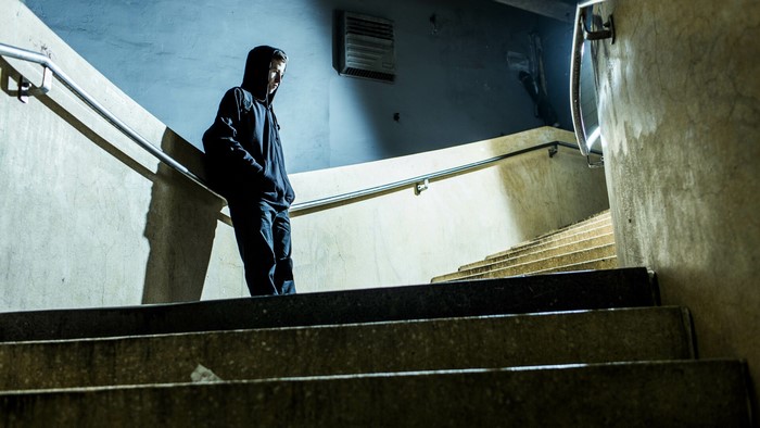 Alan Walker on stairs