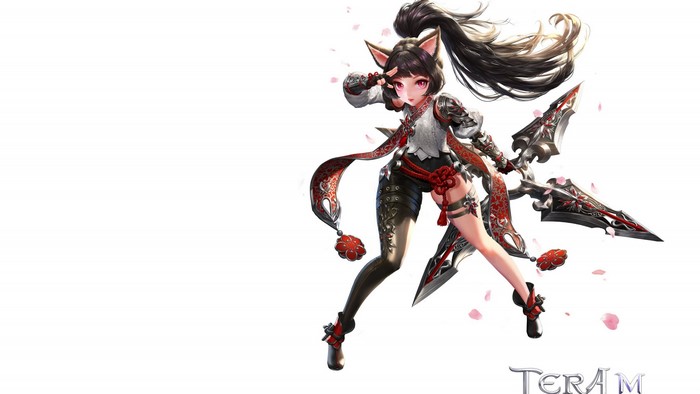 Anime girl with cat ears and bow from TERA M