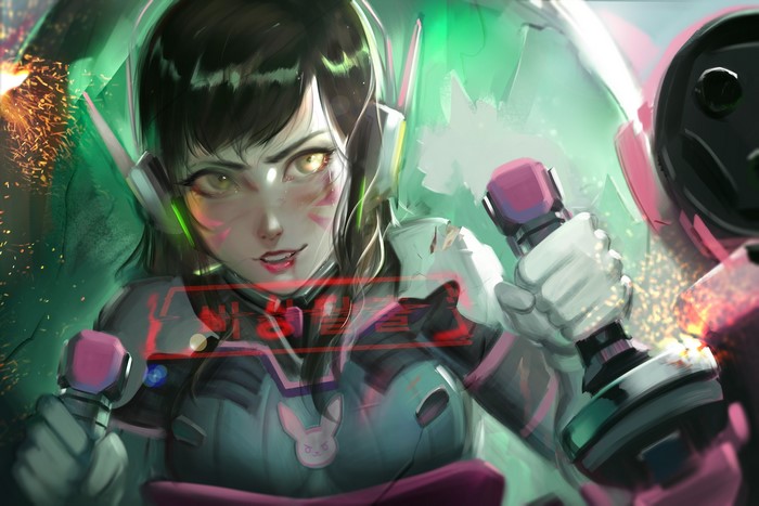 D.Va from Overwatch piloting her mech