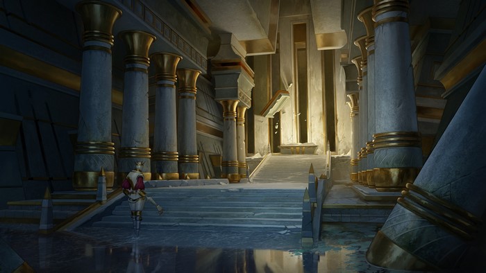 Fantasy architecture with columns and stairs