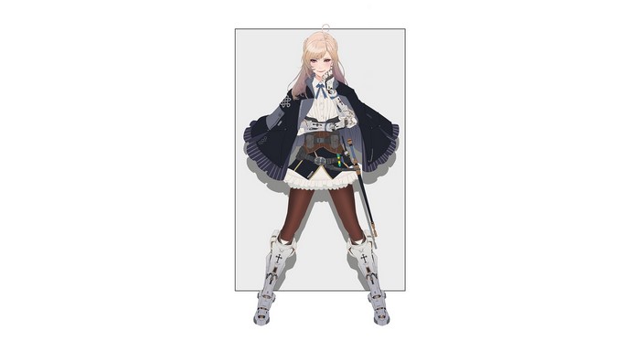 Anime girl with sword and armor
