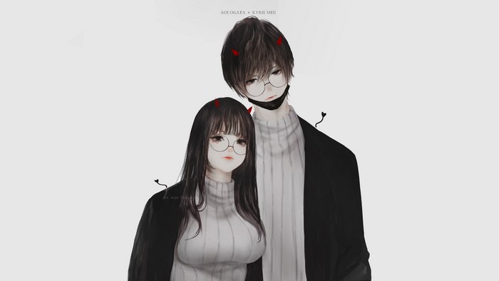 Aoi Ogata and Kyrie Meii with demon horns