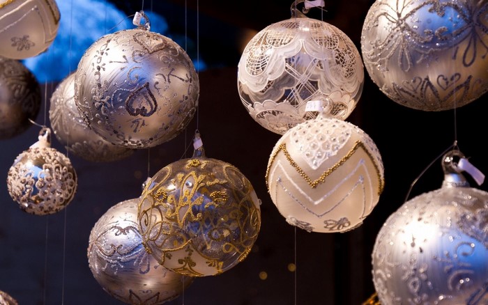 Christmas ornaments hanging indoors