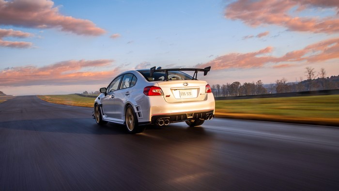 Subaru WRX STI on a race track