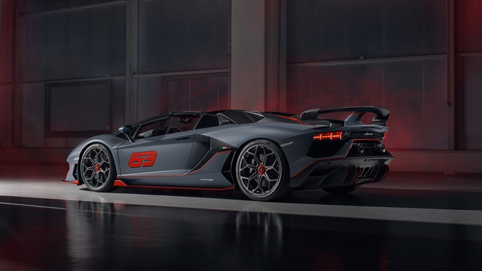 Lamborghini Aventador SVJ Roadster with '63' decal
