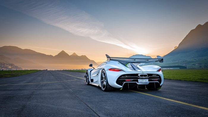 4K Koenigsegg Jesko supercar on a runway