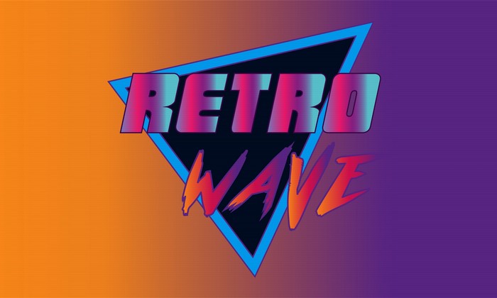 Retro Wave logo with triangle