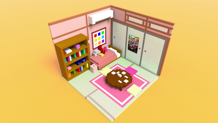 Love Live! Sunshine voxel room interior