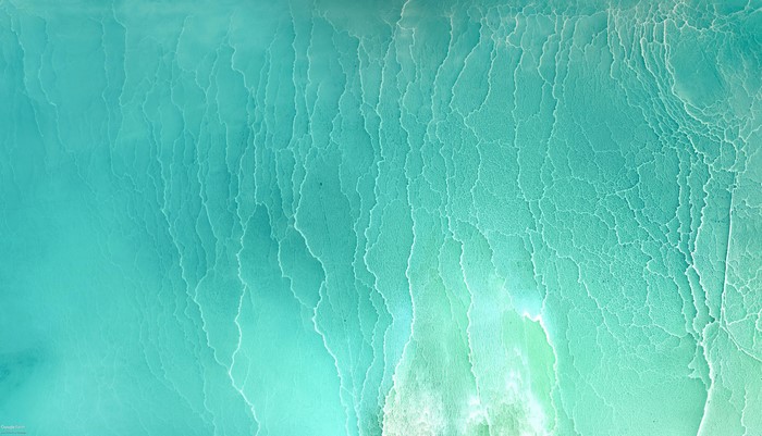 4K Aerial View of Cyan Salt Flats in China