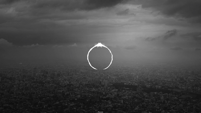 The Arrival (2016) movie logo over city