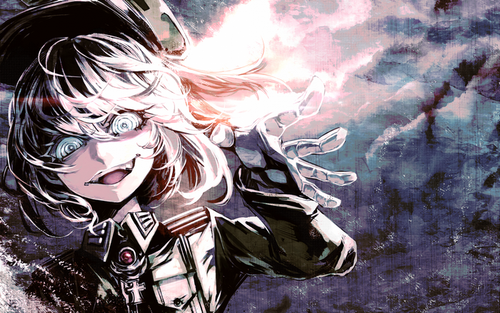 Tanya Degurechaff from Youjo Senki casting magic