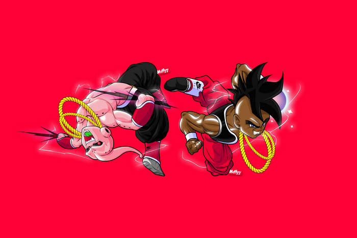 Majin Buu and Broly from Dragon Ball Z