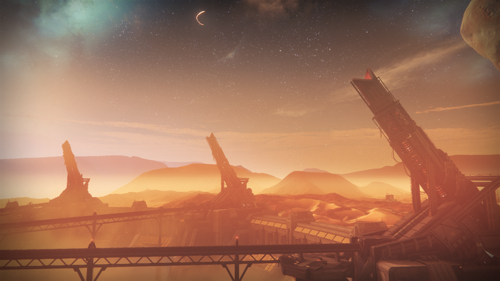 Destiny 2: Mars landscape with alien structures